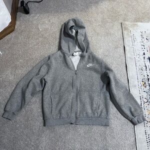 Nike Kids Heather Gray Zip-Up Hoodie